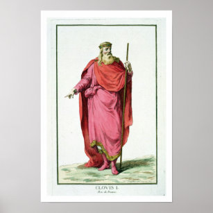 Clovis I (481-511) King of the Salian Franks from Poster