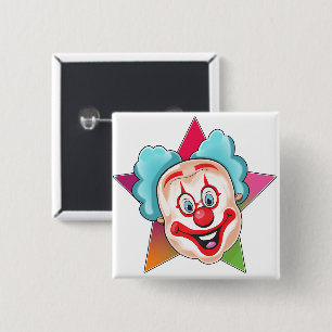 Clown 2 Inch Square Button