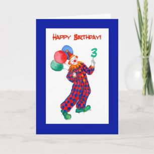 Clown 3rd Birthday Card