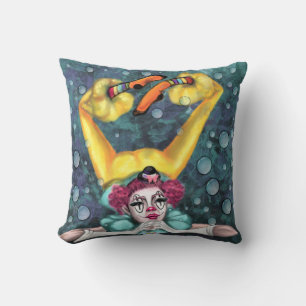 Clown Acrobat Throw Pillow Circus Artists Painting