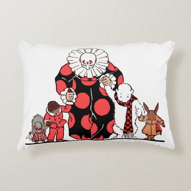 clown and friends take their bow decorative pillow (Front)