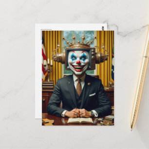 Clown at the Desk  Postcard