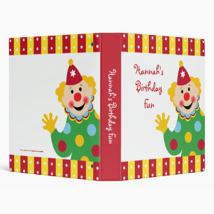 Clown avec étoiles Anniversaire Fun Classeur
