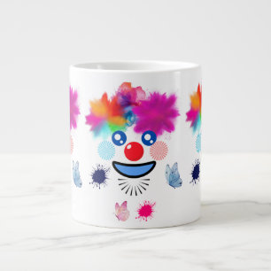 Clown,butterflies and pastel colors large coffee mug