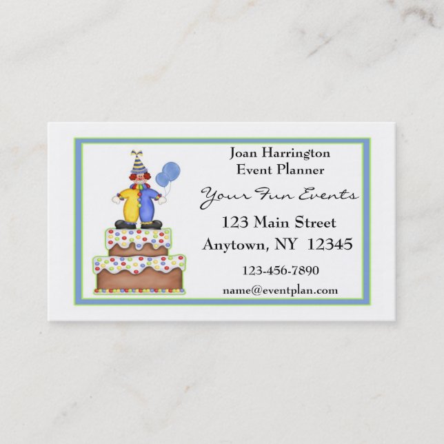 Clown, Cake Business Card (Front)