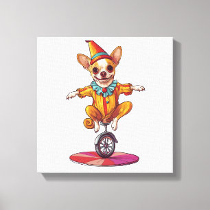 Clown Chihuahua � Funny Circus Dog Canvas Print