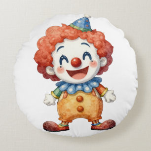 Clown Circus Humour Round Pillow
