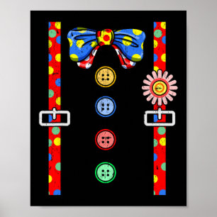 Clown Costume Halloween Vintage  Poster