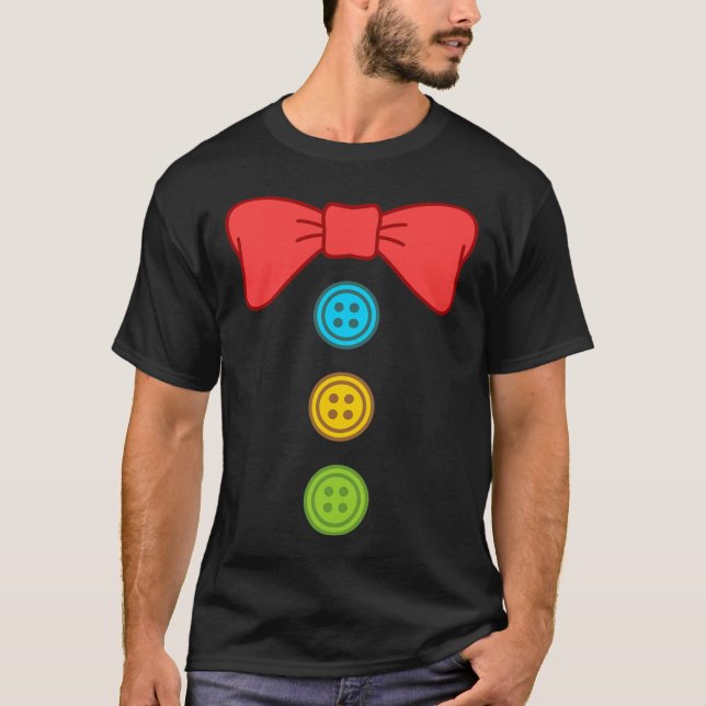 Clown Costume Suit Bow Tie Funny Halloween T-Shirt (Front)