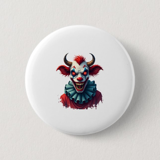 Clown Cow of Terror 2 Inch Round Button (Front)