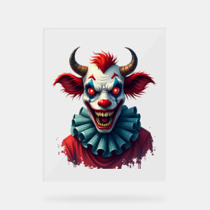 Clown Cow of Terror Acrylic Sign