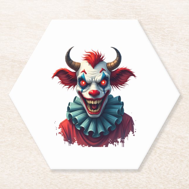Clown Cow of Terror Paper Coaster (Front)