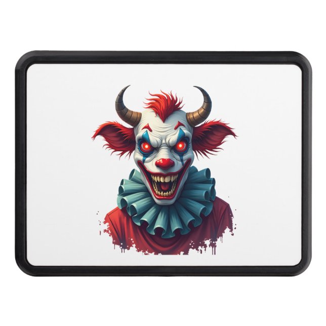 Clown Cow of Terror Trailer Hitch Cover (Front)