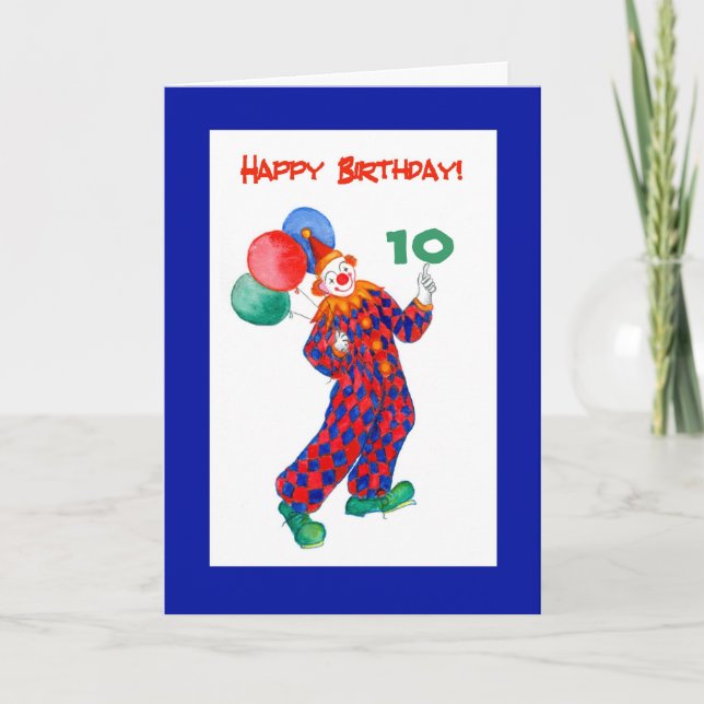 Clown Customizable Birthday Card (Front)