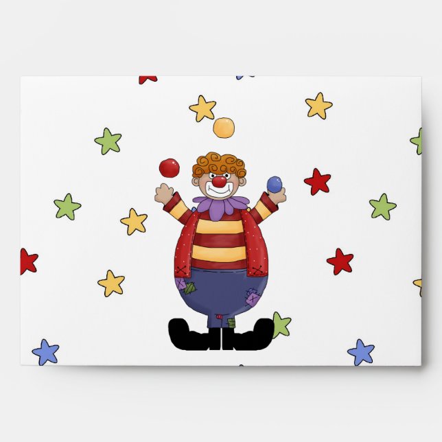 Clown étoiles enveloppe (Devant)