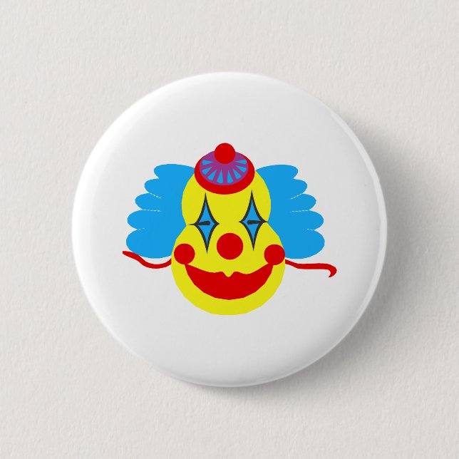 Clown Face Goofy 2 Inch Round Button (Front)