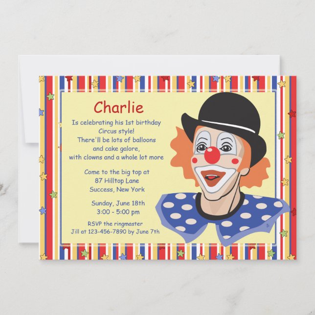 Clown Face Invitation (Front)