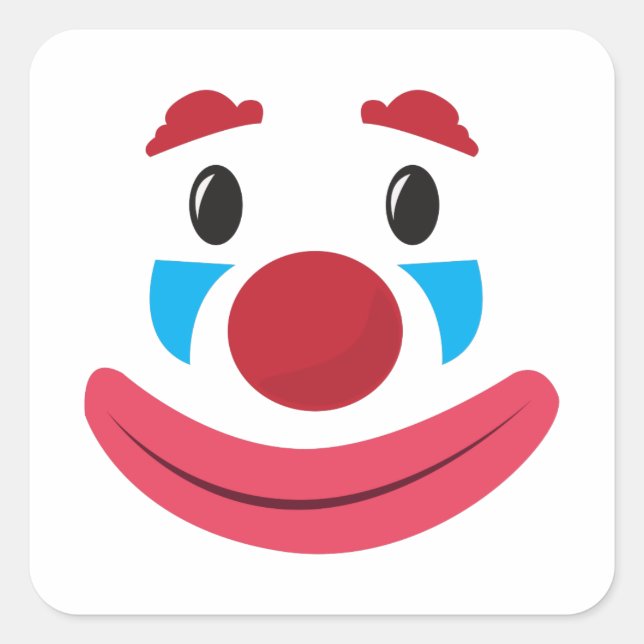 Clown Face Square Sticker (Front)