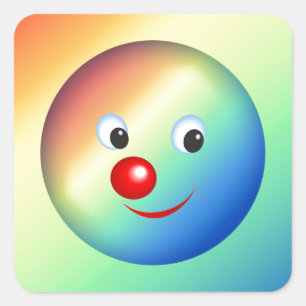 Clown Face Square Sticker