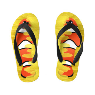 Clown Fish and Beautiful Yellow Sea Anemone Kid's Flip Flops
