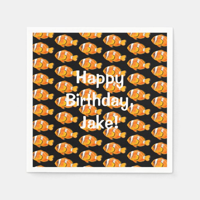 Clown Fish birthday Napkin (Front)
