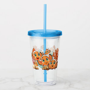 Clown fish Cartoon cute Family Underwater Acrylic Tumbler