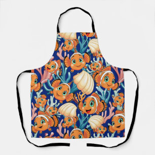 Clown fish Cartoon cute Family Underwater Apron