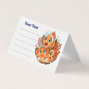 Clown fish Cartoon cute Family Underwater Business Card