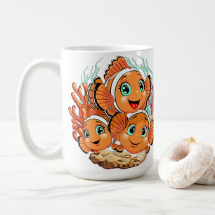 Clown fish Cartoon cute Family Underwater Coffee Mug