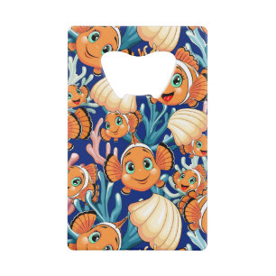 Clown fish Cartoon cute Family Underwater Credit Card Bottle Opener
