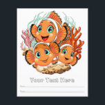Clown fish Cartoon cute Family Underwater Flyer<br><div class="desc">Cute and Joyful little Clownfish Cartoon Characters swimming together on underwater Coral Reef Background. Original Vector Illustration Copyright BluedarkArt.</div>