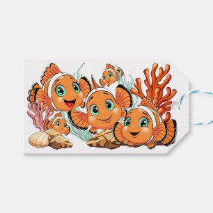 Clown fish Cartoon cute Family Underwater Gift Tags