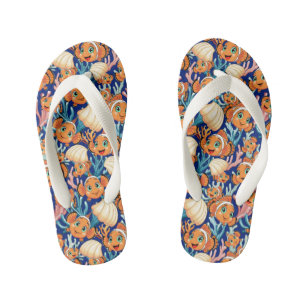 Clown fish Cartoon cute Family Underwater Kid's Flip Flops