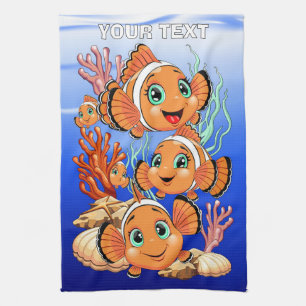 Clown fish Cartoon cute Family Underwater Kitchen Towel