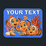 Clown fish Cartoon cute Family Underwater Magnet<br><div class="desc">Cute and Joyful little Clownfish Cartoon Characters swimming together on underwater Coral Reef Background. Original Vector Illustration Copyright BluedarkArt.</div>