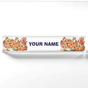 Clown fish Cartoon cute Family Underwater Nameplate