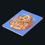 Clown fish Cartoon cute Family Underwater Notepad<br><div class="desc">Cute and Joyful little Clownfish Cartoon Characters swimming together on underwater Coral Reef Background. Original Vector Illustration Copyright BluedarkArt.</div>