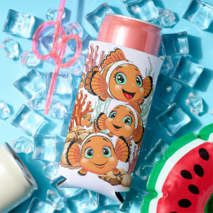 Clown fish Cartoon cute Family Underwater Seltzer Can Cooler