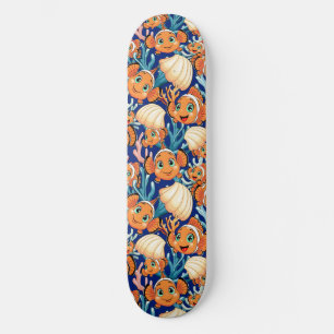 Clown fish Cartoon cute Family Underwater Skateboard