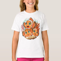 Clown fish Cartoon cute Family Underwater