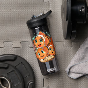 Clown fish Cartoon cute Family Underwater Water Bottle