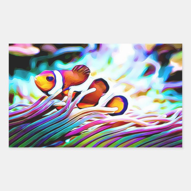 Clown Fish Peeking out at you Stickers (Front)