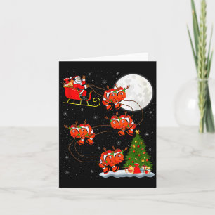 Clown Fish Santa Sleigh Flying Funny Magical Chris Card