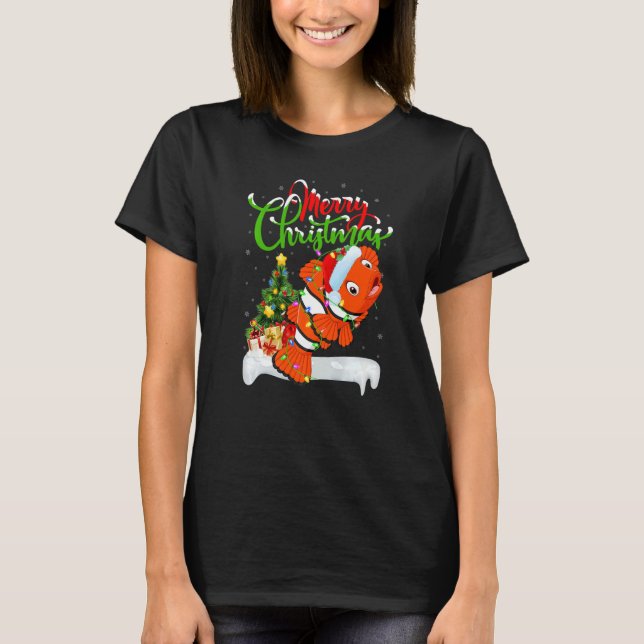 Clown Fish  Xmas Decorations Santa Clown Fish Chri T-Shirt (Front)