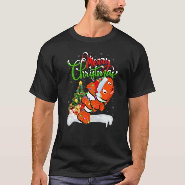 Clown Fish  Xmas Decorations Santa Clown Fish Chri T-Shirt (Front)