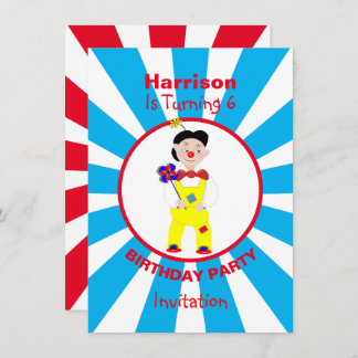 Clown Fun Kids Birthday Party Personalized Invitation