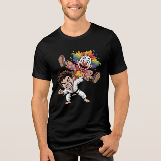 clown getting judio thrown  Tri-Blend shirt (Front)