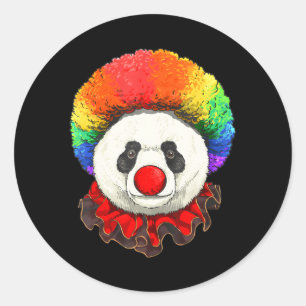 Clown Giant Panda Bear Carnival Circus Staff Bear Classic Round Sticker