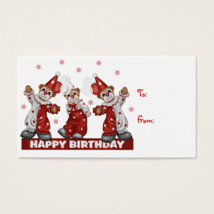 Clown Gift Tag Happy Birthday
