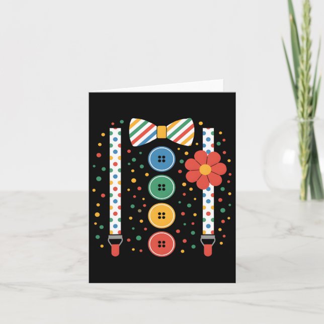 Clown Halloween Costume  Card (Front)